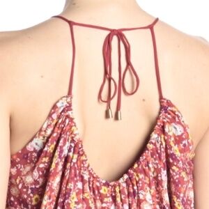 ROXY - Sexy‎ Open-Back Red Ditsy Floral Sun Dress Womens Sz S/P